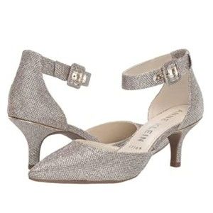 Anne Klein Womens Fabulist Textured Platinum Point Toe Heels Pumps Shoes 8 NEW‎
